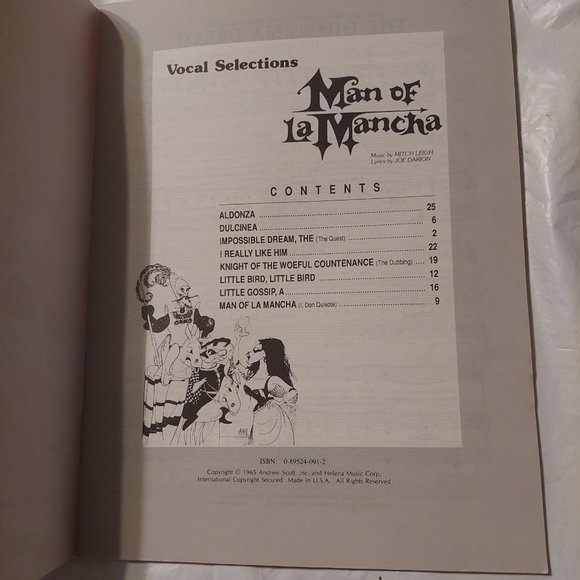 Man of La Mancha vocal selections - Picture 3 of 3
